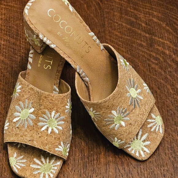 Anthropologie Matisse Coconuts Shoes - Anthropologie Matisse Coconuts Daisy Cork Slides 3" Heels Size 7